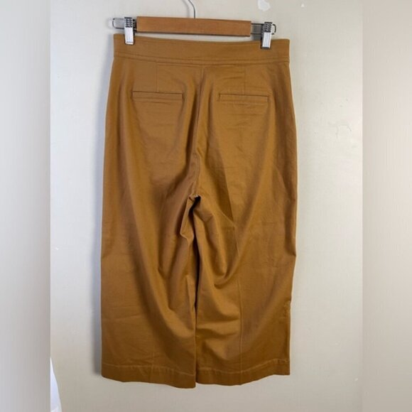 Madewell high rise Wide Leg Cropped Lace Up Pants Size 2 marigold cotton - Picture 4 of 12